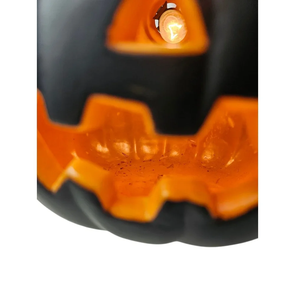 Black Halloween Pumpkin Decoration Light‎ Up Jack O Lantern Decor